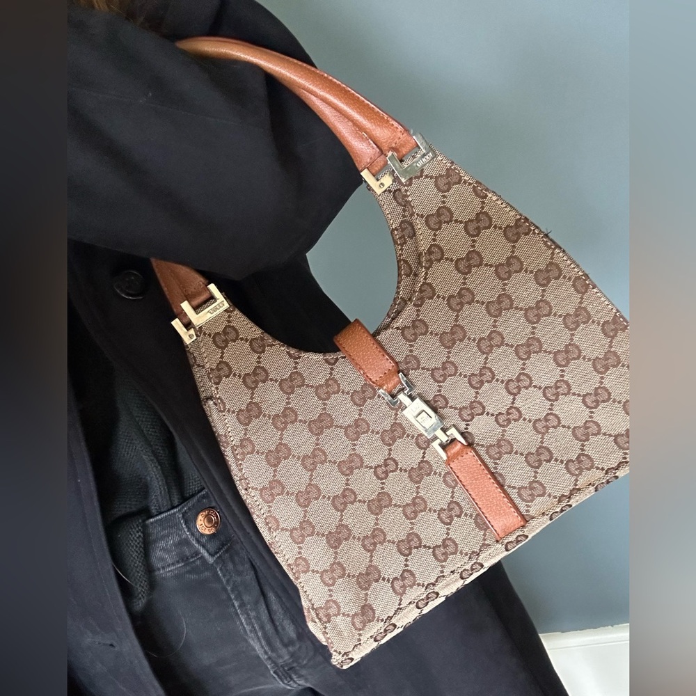 GG Brown printed vintage bag purse